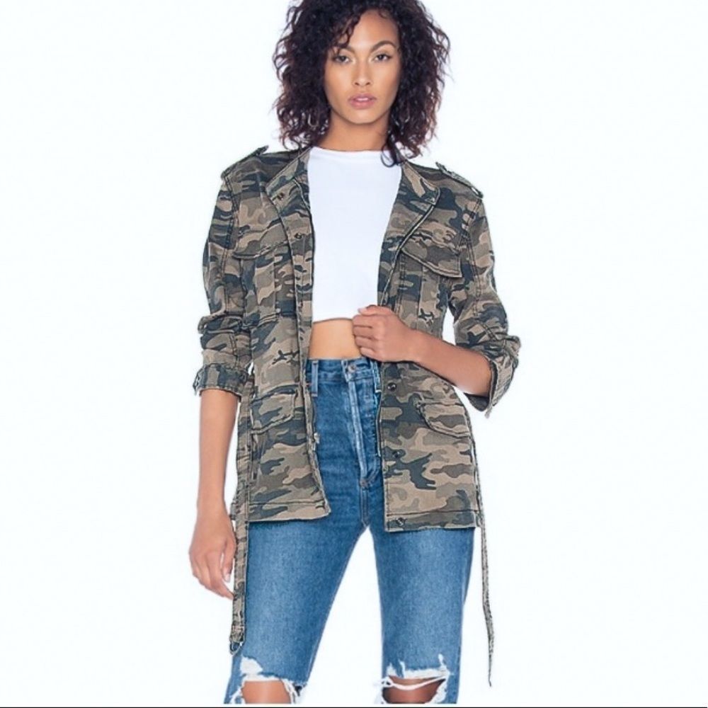 NWOT Sanctuary Kinship Belted Surplus Jacket CAMO - SIZE M